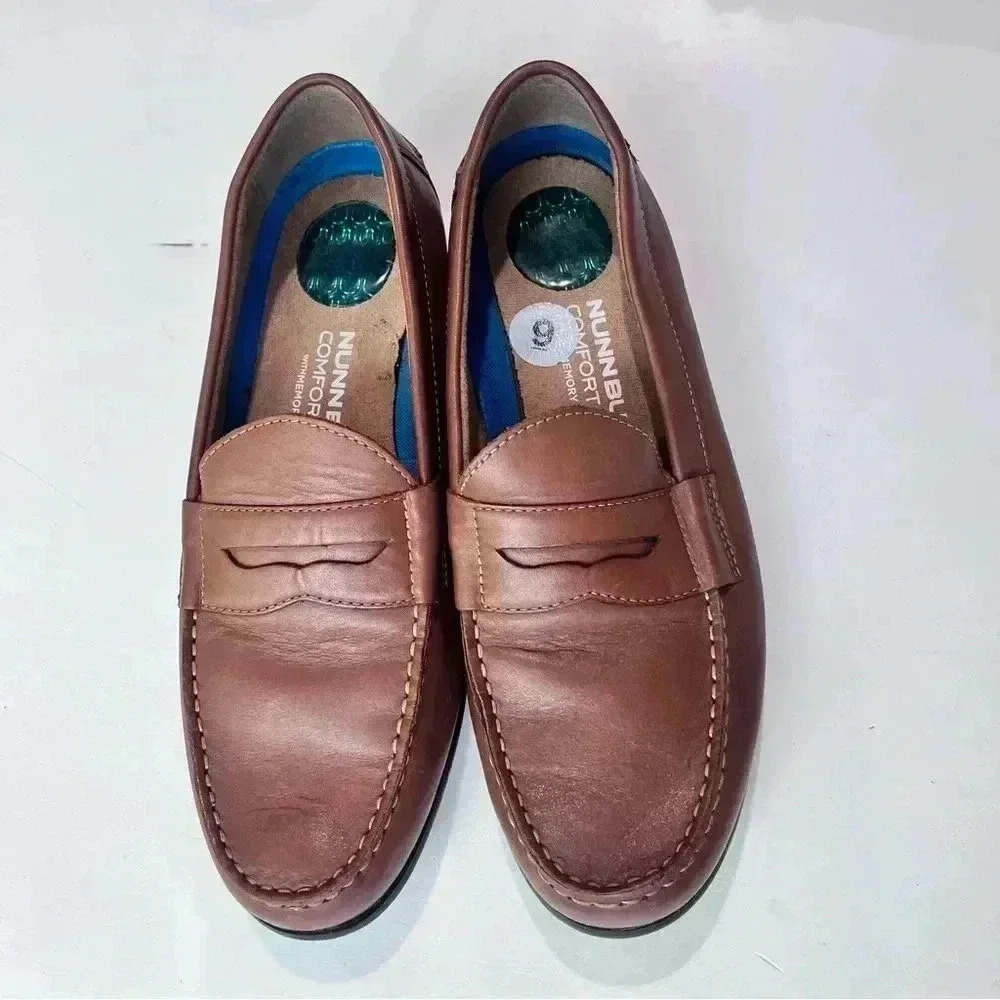 Men Nunn Bush Drexel Moc Toe Penny Loafer KORE Walking Comfort Leather Sz 9 - Picture 4 of 6